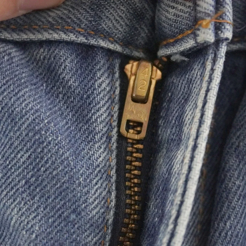 Vintage 70s Levis Orange Tab Bell Bottom Jeans 28x27 Blue Flare Talon 42 Zip